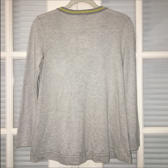 NWT Gray & Yellow J. Jill Grandfather Cardigan - Picture 3 of 3